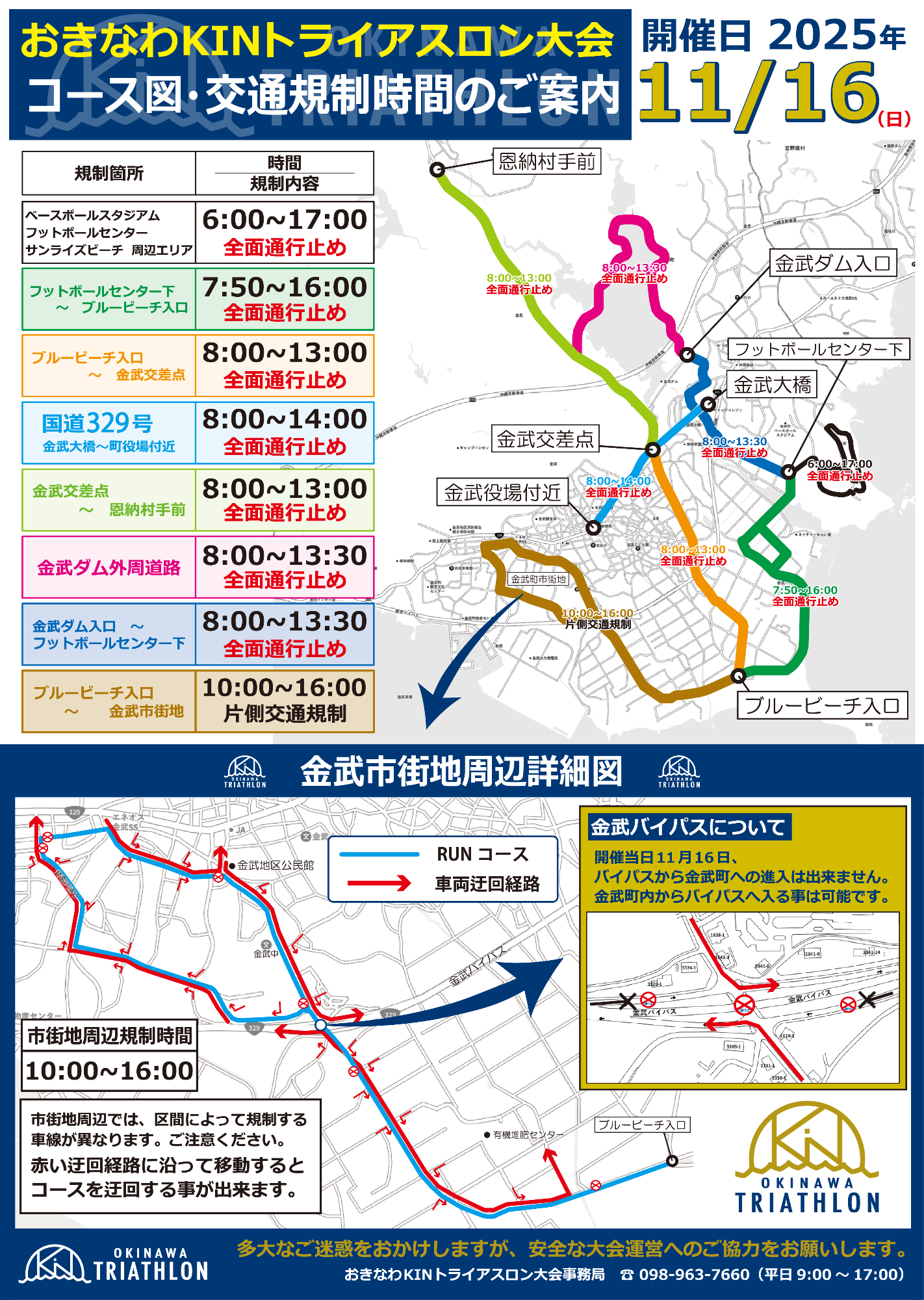おきなわKINトライアスロン大会2025交通規制について