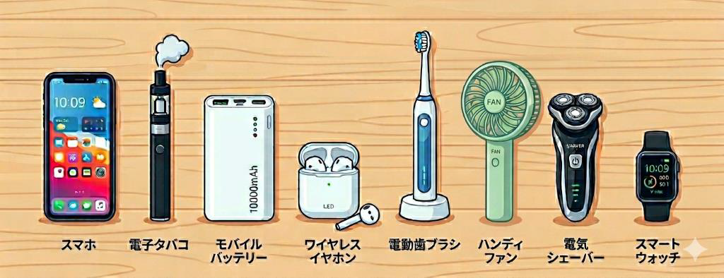 【リチウムイオン電池が使われている代表的な製品】